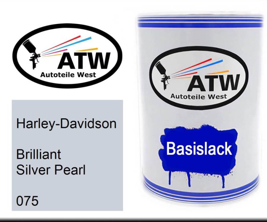 Harley-Davidson, Brilliant Silver Pearl, 075: 500ml Lackdose, von ATW Autoteile West.